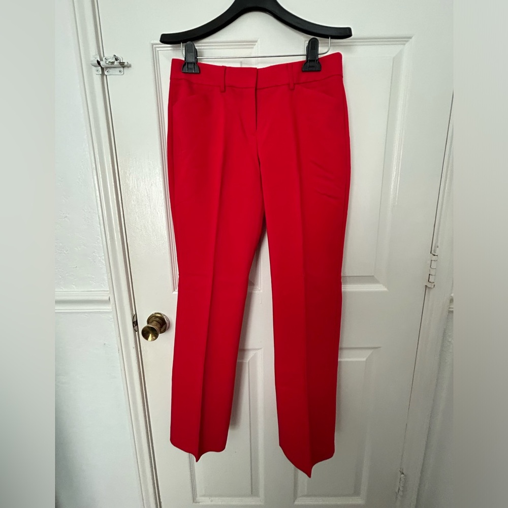 Express Red Straight-Leg Dress Pants